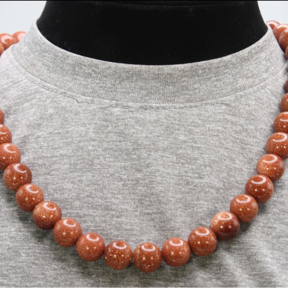 Sterling silver goldstone necklace